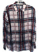 Favorite Daughter Size XS Pink & blue Polyester Long Sleeve Grid Button Down Top Pink & blue / XS