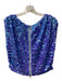 Pilcro Size S Blue Wool Blend Boat Neck Back Zip Sleeveless Sequin Top Blue / S