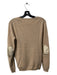 Fair Trade Cashmere Size L Tan Cashmere Round Neck Long Sleeve Elbow Patches Top Tan / L