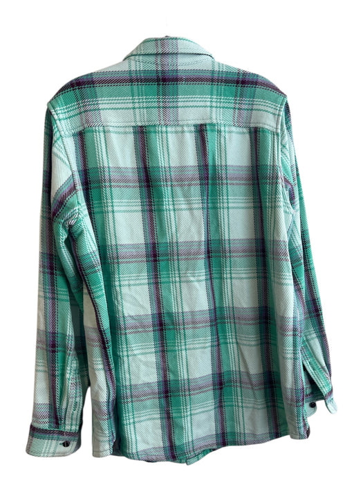 Outerknown Size M/L Green Organic Cotton Plaid Collared Button Pockets Top Green / M/L