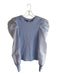 Dolan Size S Blue Rayon Ribbed Detail Sheer Sleeve Puff Sleeve Round Neck Top Blue / S