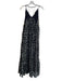 RANNA GILL Size 4 Black & Gold Multi Polyester Spaghetti Strap V Neck Dress Black & Gold Multi / 4