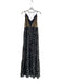 RANNA GILL Size 4 Black & Gold Multi Polyester Spaghetti Strap V Neck Dress Black & Gold Multi / 4