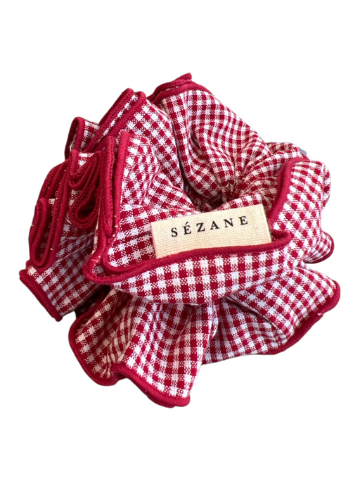 Sezane Red Fabric Gingham Elastic Hair Tie Accessories - Women Red