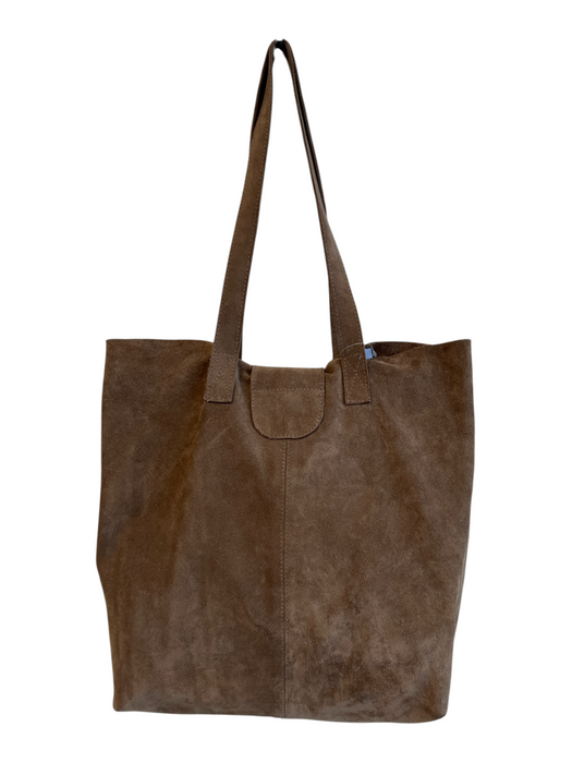 No Brand Brown and gold Leather Tassle Detail solid color Shoulder Tote Bag Brown and gold / M