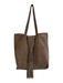 No Brand Brown and gold Leather Tassle Detail solid color Shoulder Tote Bag Brown and gold / M