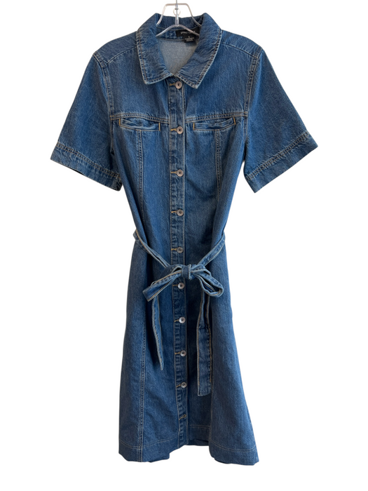 Sanctuary Size S Blue Cotton Short Sleeve Waist tie Chest Pocket Dress Blue / S