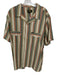 Seager Size XXL Green & Orange Cotton Blend Striped Snap Buttons Men's Shirt Green & Orange / XXL