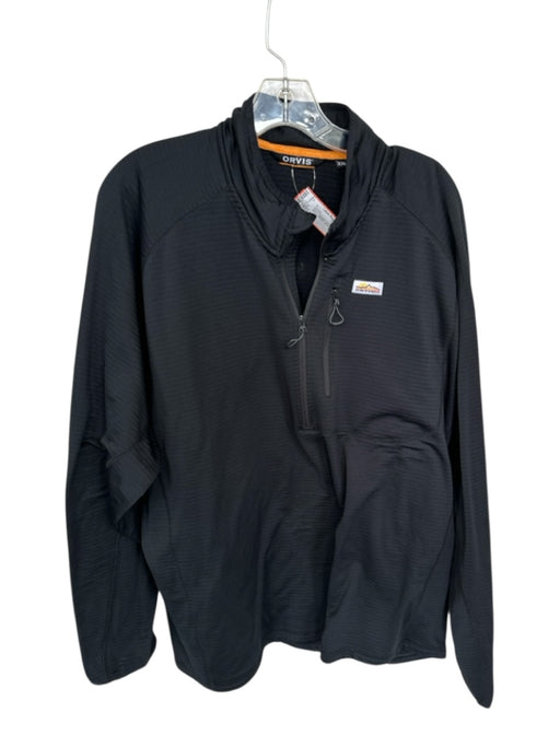 Orvis Size XXL Black Polyester Blend Half Zip Athletic Men's Jacket Black / XXL