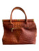 Borse In Pelle Burnt Orange Leather Snakeskin print Gold Hardware Top Handle Bag Burnt Orange / Large