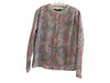 Zara Size XL Pink Viscose & Polyester Semi Sheer Floral short sleeve Cardigan Pink / XL