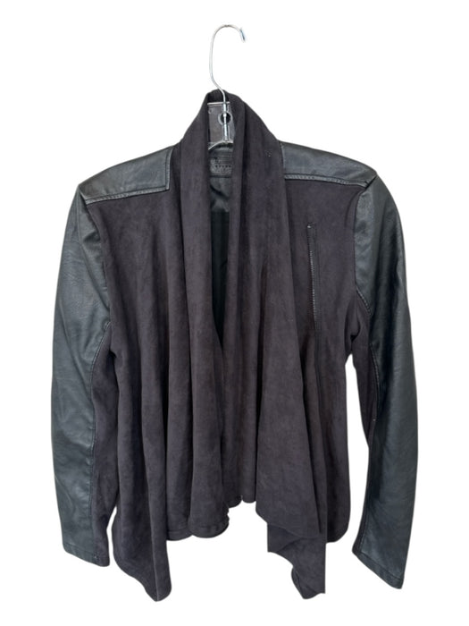 BlankNYC Size XS Black Vegan Leather Open Front Jacket Black / XS