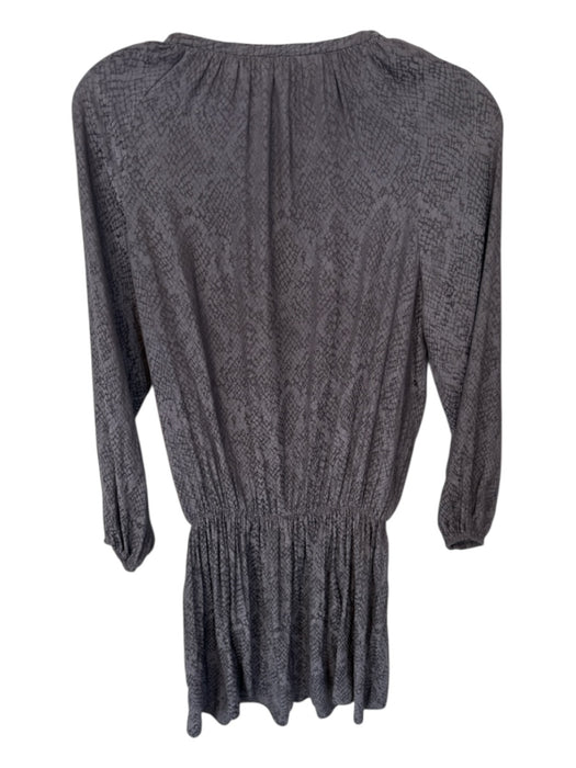 Ramy Brook Size XXS Gray Polyester Long Balloon Sleeve Snake Print Lace Up Dress Gray / XXS