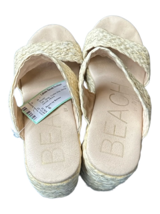 Beach by Matisse Shoe Size 6 Tan Straw Double Strap Wedge Sandal Shoes Tan / 6