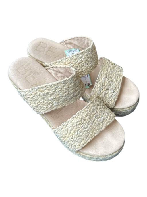 Beach by Matisse Shoe Size 6 Tan Straw Double Strap Wedge Sandal Shoes Tan / 6