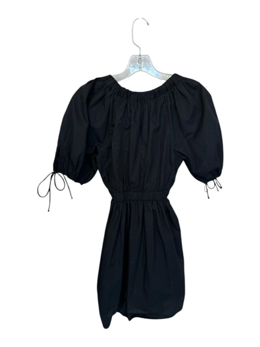 Abercrombie & Fitch Size XSP Black Cotton 3/4 Balloon Sleeve V Neck Dress Black / XSP