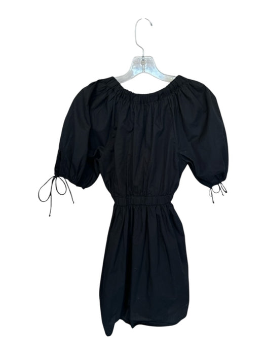 Abercrombie & Fitch Size XSP Black Cotton 3/4 Balloon Sleeve V Neck Dress Black / XSP