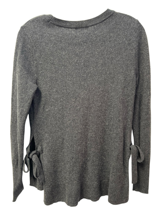 Halogen Size XS Dark Gray 100% Cashmere Long Sleeve Ribbed Hem Round Neck Top Dark Gray / XS