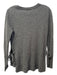 Halogen Size XS Dark Gray 100% Cashmere Long Sleeve Ribbed Hem Round Neck Top Dark Gray / XS