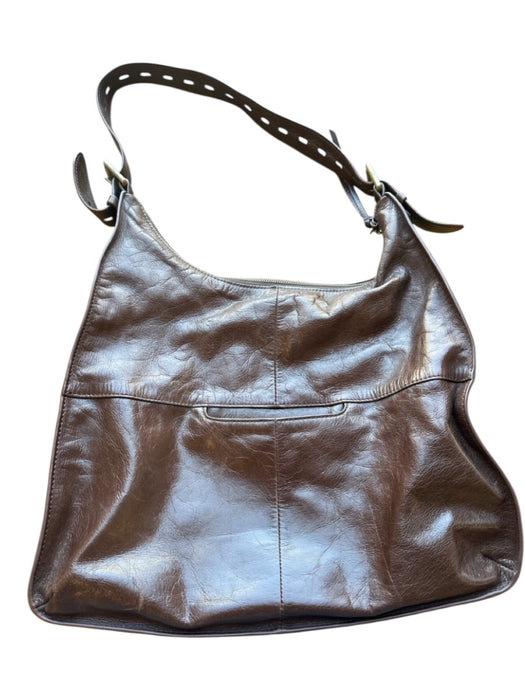 Hobo Brown Leather Shoulder Strap Zip Close Bag Brown / M