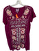 Johnny Was Size M Purple Cotton Floral Stich Detail Scoop Neck Mini Dress Dress Purple / M