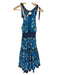 Love The Label Size M Blue & Orange Cotton Tie Straps dots Maxi Dress Blue & Orange / M