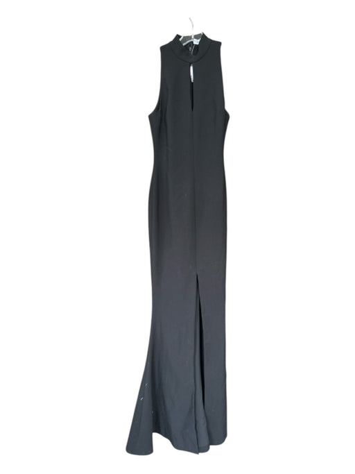 Likely Size 4 Black Sleeveless Keyhole Front Back Zip Ruffles Gown Black / 4