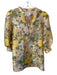 Pomander Place Size S Pink, Green, & Yellow Print Jacquard Polyester Lined Dress Pink, Green, & Yellow Print / S