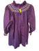 Pomander Place Size S Eggplant Cotton Smocked Detail embroider neck Shift Dress Eggplant / S