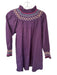 Pomander Place Size S Eggplant Cotton Smocked Detail embroider neck Shift Dress Eggplant / S