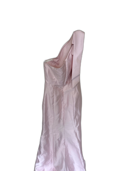 Alfred Sung Size 4 Dusty Pink Polyester One Shoulder Bow Detail Back Zip Gown Dusty Pink / 4