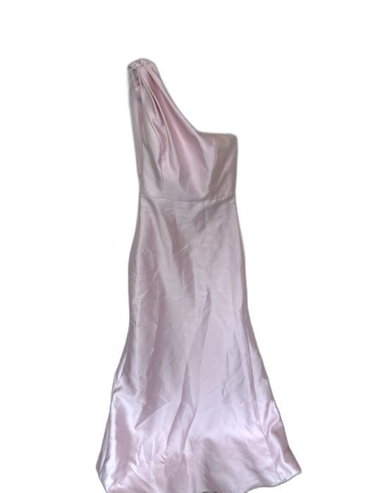 Alfred Sung Size 4 Dusty Pink Polyester One Shoulder Bow Detail Back Zip Gown Dusty Pink / 4