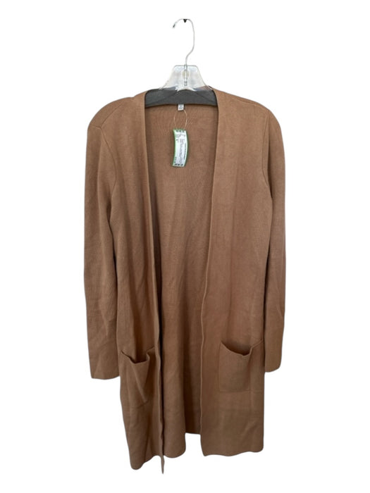 Cyrus Size S Camel Rayon Long Sleeve Open Front Duster Front Pockets Sweater Camel / S