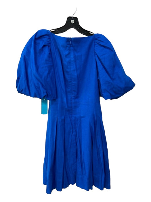 House of Harlow 1960 Size 0 Cobalt Blue Linen Blend Twist Front Pleated Dress Cobalt Blue / 0