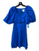 House of Harlow 1960 Size 0 Cobalt Blue Linen Blend Twist Front Pleated Dress Cobalt Blue / 0