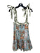 Agua Bendita Size S White & Multi Tencel Fauna Mediterranean Tie Straps Dress White & Multi / S