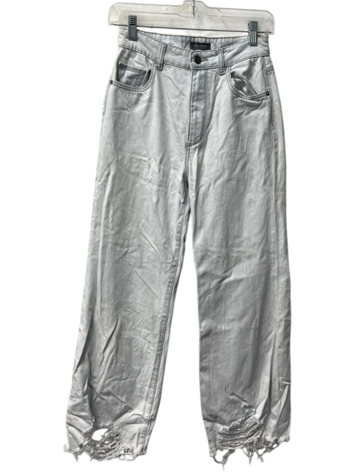 DL1961 Size 25 Light Wash Cotton Blend High Rise Wide Leg distressed Jeans Light Wash / 25