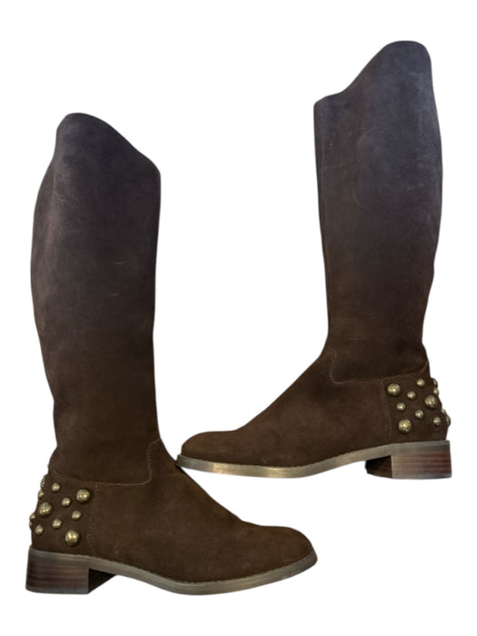 Cecelia New York Shoe Size 8.5 Chocolate Brown Suede Side Zip Studded Boots Chocolate Brown / 8.5