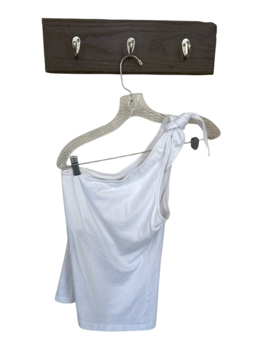 The Range Size S White Cotton One Shoulder tie strap Top White / S