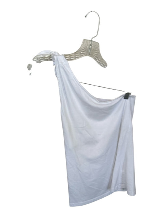The Range Size S White Cotton One Shoulder tie strap Top White / S