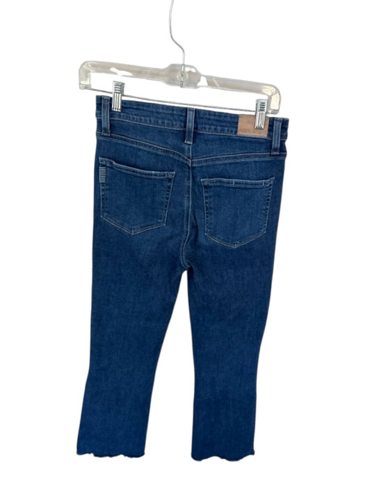 Paige Size 27 Dark Wash Cotton Blend High Waist Bootcut Raw Hem Jeans Dark Wash / 27
