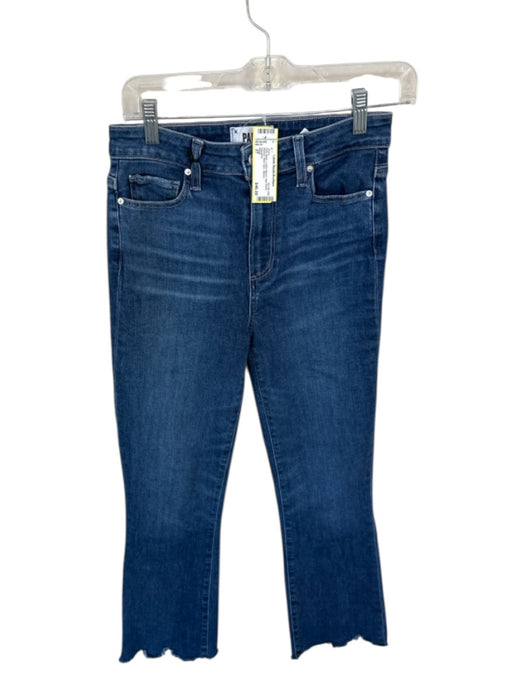 Paige Size 27 Dark Wash Cotton Blend High Waist Bootcut Raw Hem Jeans Dark Wash / 27