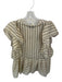 Munthe Size Est S Cream & Gray Viscose Short Sleeve Striped Collar Top Cream & Gray / Est S