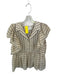 Munthe Size Est S Cream & Gray Viscose Short Sleeve Striped Collar Top Cream & Gray / Est S