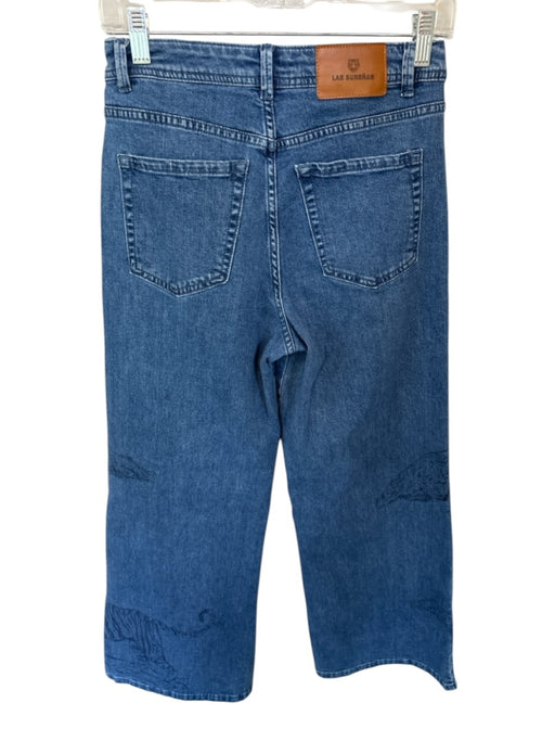 Las Surenas Size S Med Light Wash Cotton Blend High Waist Wide Leg Jeans Med Light Wash / S