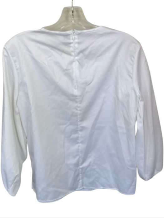 Field Trip Size XS White Cotton Long Balloon Sleeve Back Zip Top White / XS