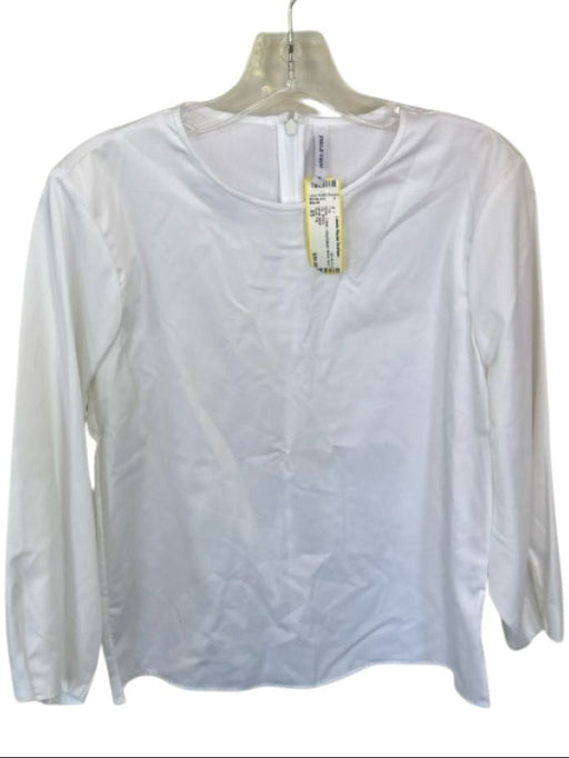 Field Trip Size XS White Cotton Long Balloon Sleeve Back Zip Top White / XS