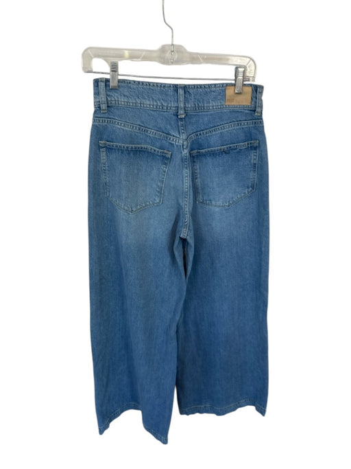 Paige Size 26 Med Dark Wash Cotton Blend High Waist Front Pockets Flare Jeans Med Dark Wash / 26