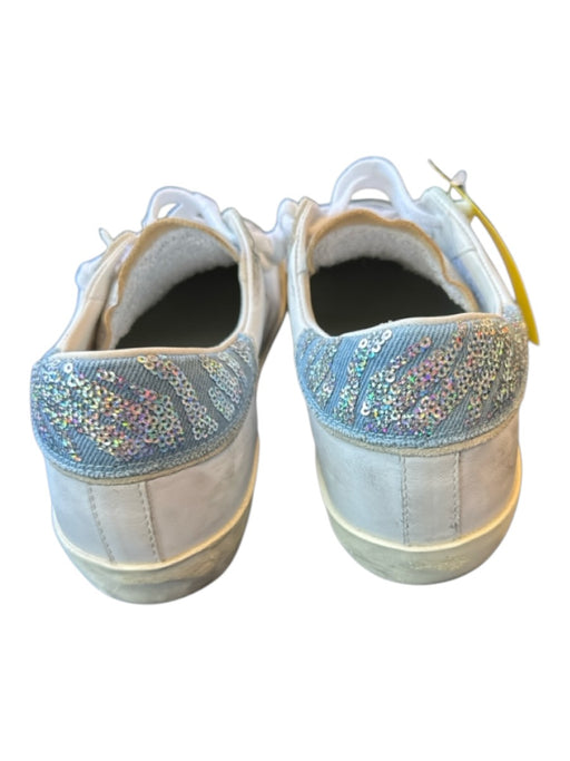 Philippe Model Shoe Size 39 White & Silver Leather Metallic Athletic Sneakers White & Silver / 39