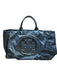 Tory Burch Black Nylon & Leather Top Handles Logo Tote Bag Black / L